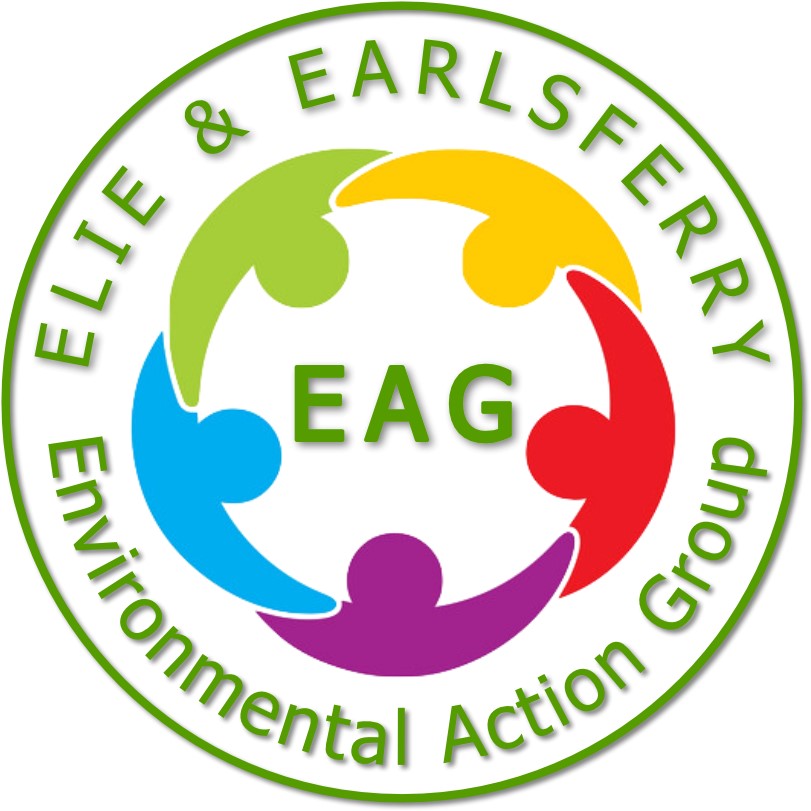 Elie and Earlsferry Environmental Action Group logo with five coloured figures forming a circle